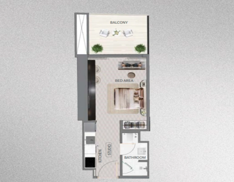 Stilvolles Studio-Apartment mit modernem Design