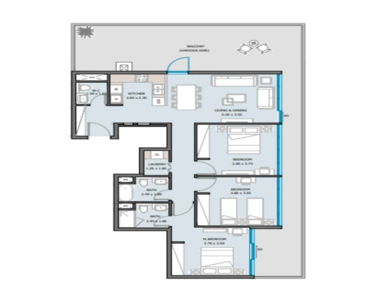 Stilvolle Drei-Zimmer-Wohnung mit modernem Design