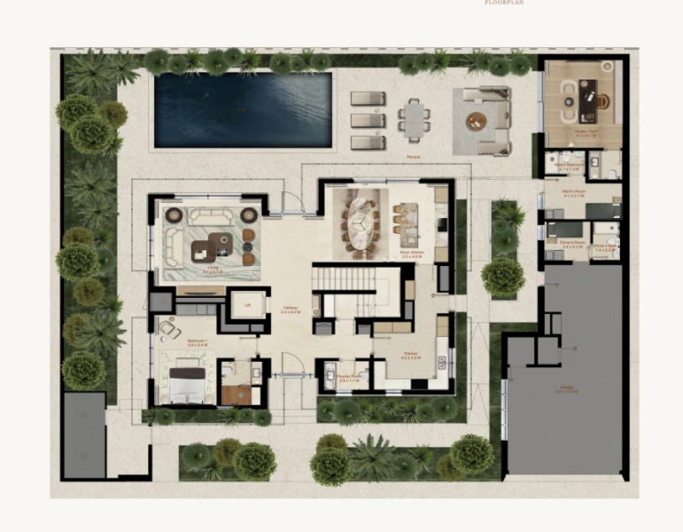 Luxuriöse Villa mit fünf Schlafzimmern und modernem Design:utf-8