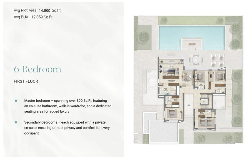 Luxuriöse 6-Zimmer-Villa mit Familienzimmer und Dachterrasse sowie riesigem Privatpool