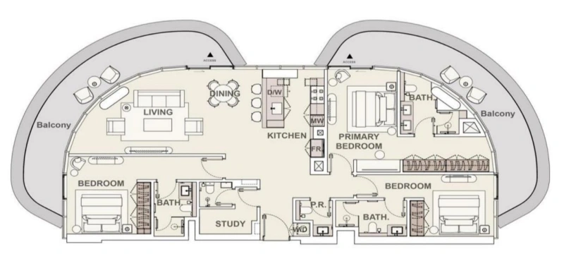 Moderne 3-Zimmer-Wohnung mit Seeblick und Zugang zum Golf Club!