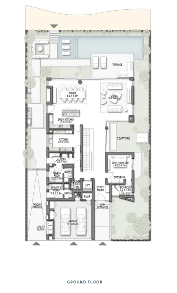 Luxuriöse Strandvilla mit 6 Schlafzimmern, riesiger Dachterrasse und großzügigem Wohnbereich.