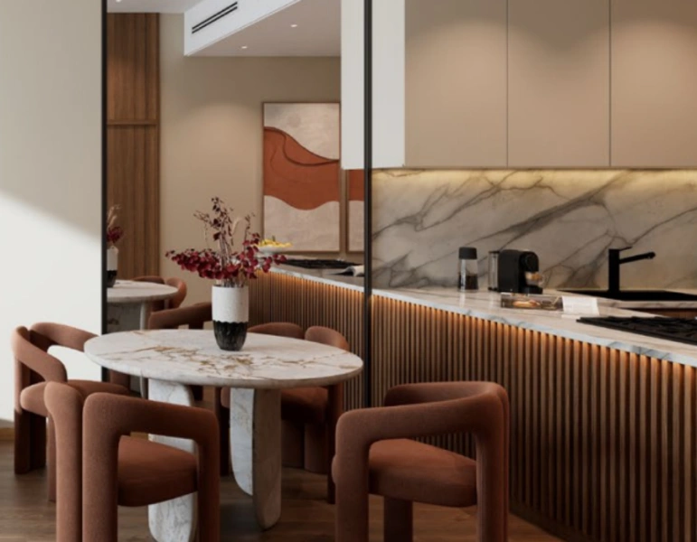 Stilvolles Ein-Zimmer-Apartment mit modernem Design