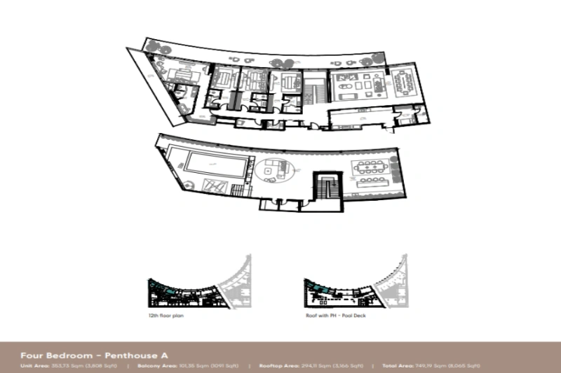 Penthouse mit vier Schlafzimmern