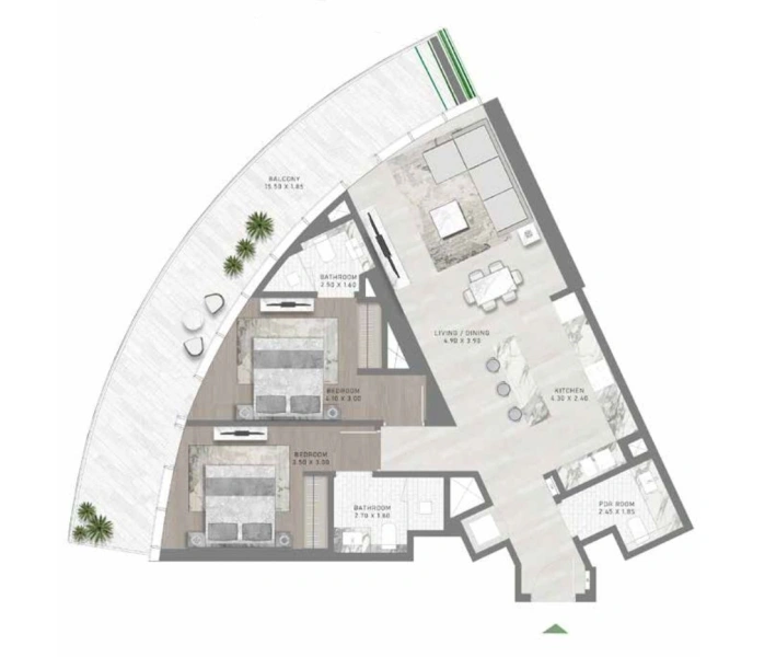 Luxuswohnung mit Blick auf Burj Khalifa und direktem Wasserzugang in exklusiver Lage!