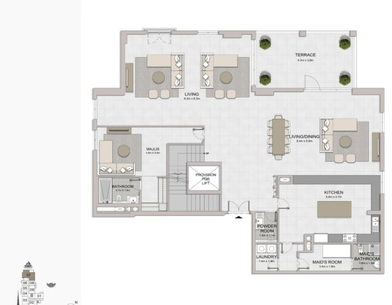 Atemberaubende Fünf-Zimmer-Wohnung mit modernem Design