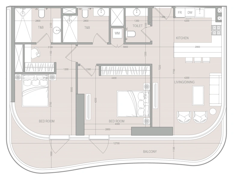 2-Bedroom Apartment in "A1LA RESIDENCE"
