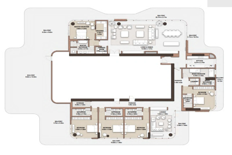 Luxuriöses Penthouse mit fünf Schlafzimmern und modernem Design - ein wahr gewordener Wohntraum!