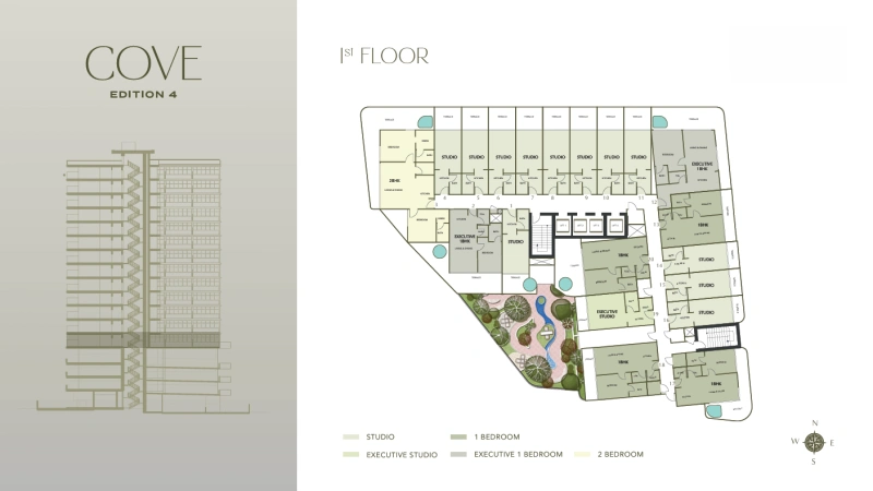 Modernes Apartment mit privatem Pool und zwei Schlafzimmern.