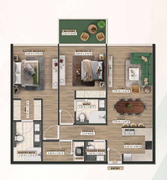 Gemütliche 2-Zimmer-Wohnung mit Möbeln und vollausgestatteter Küche