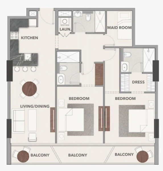 Traumhafte 2-Zimmer-Wohnung mit Rooftop Pool und Rooftop Kino