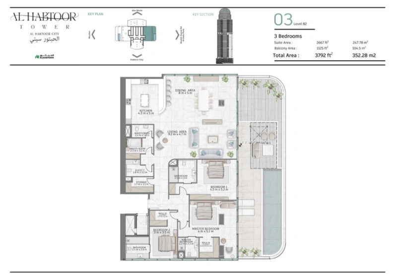 Luxuriöses Penthouse mit 3 Schlafzimmern, privatem Pool - Ausstattung auf höchstem Niveau!