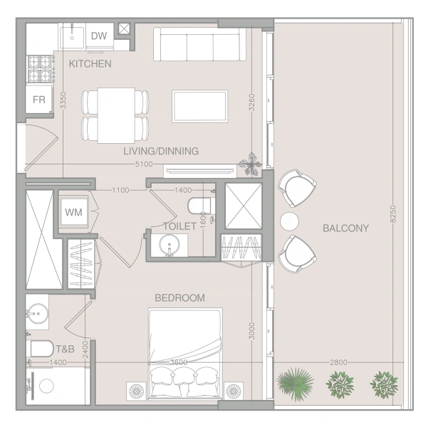 1-Bedroom Apartment in "1WOOD RESIDENCE 2"