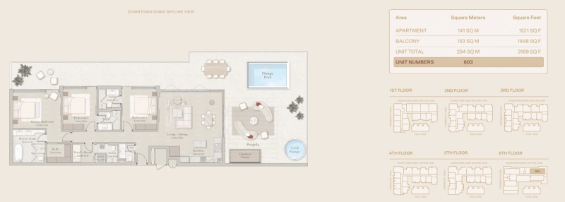 Luxuriöses Apartment mit 3 Schlafzimmern und privatem Pool: Großzügiges Layout,