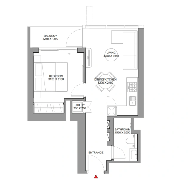 Gemütliche 1-Zimmer-Wohnung: Ideal für kleine Familien.