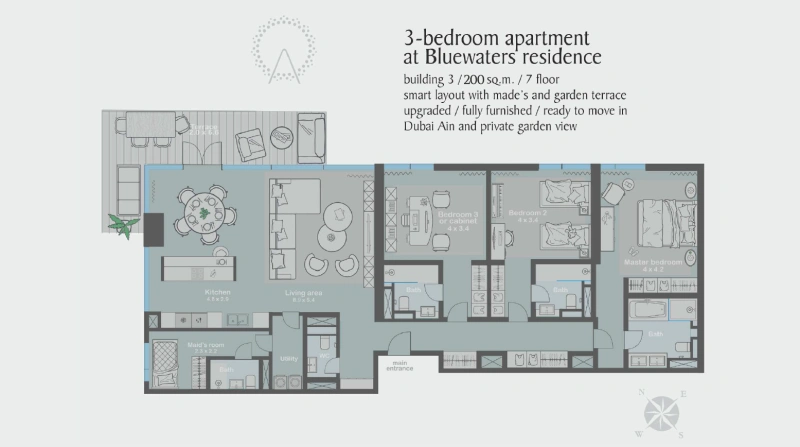 Luxus-Apartment mit 3 Schlafzimmern, voll möbliert - Ihr Traumhaus wartet!