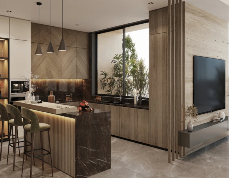 Stilvolles Ein-Zimmer-Apartment mit modernem Design