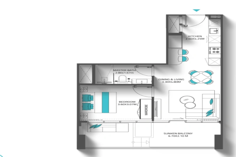 Stilvolle Ein-Zimmer-Wohnung mit modernem Design!