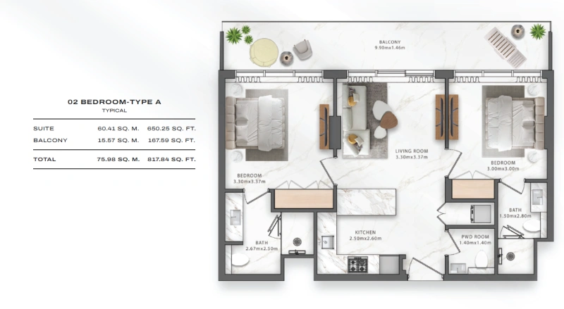 Modernes 2-Zimmer-Apartment mit Smart Home-Technologie