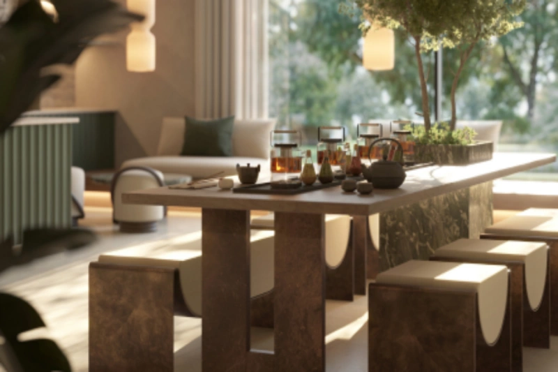 Stilvolles Duplex mit drei Schlafzimmern und Dienstmädchenzimmer in modernem Design