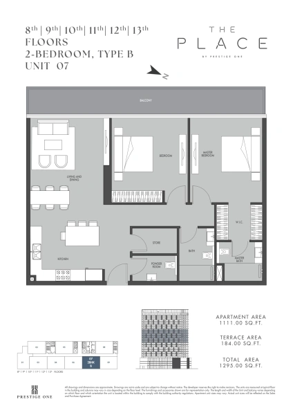 2-Bedroom Apartment in "The Place by Prestige One"
