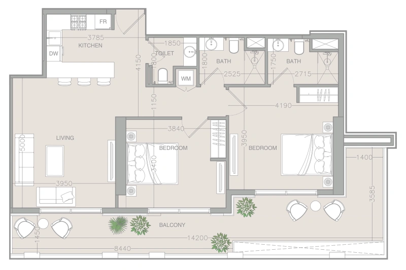 2-Bedroom Apartment in "ELAR1S RISE"