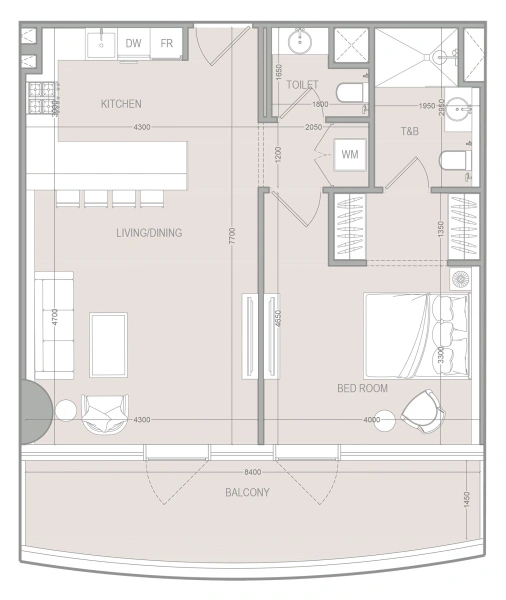 1-Bedroom Apartment in "A1LA RESIDENCE"