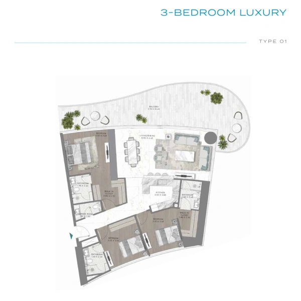 Exklusiver Luxus am Strand: Elegantes 3-Zimmer-Apartment.