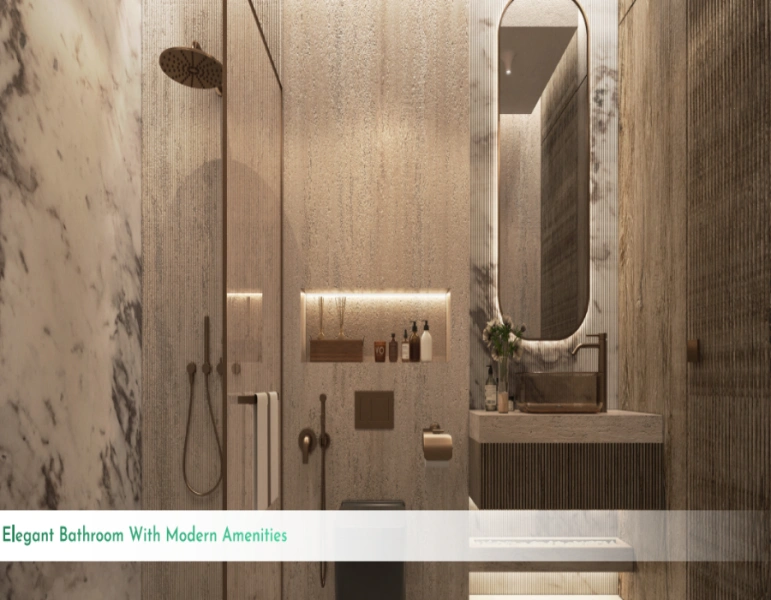 Stilvolle Wohnung mit einem Schlafzimmer und Pool in modernem Design