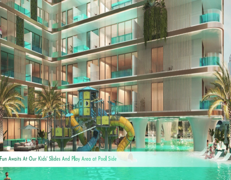 Stilvolle Wohnung mit einem Schlafzimmer und Pool in modernem Design