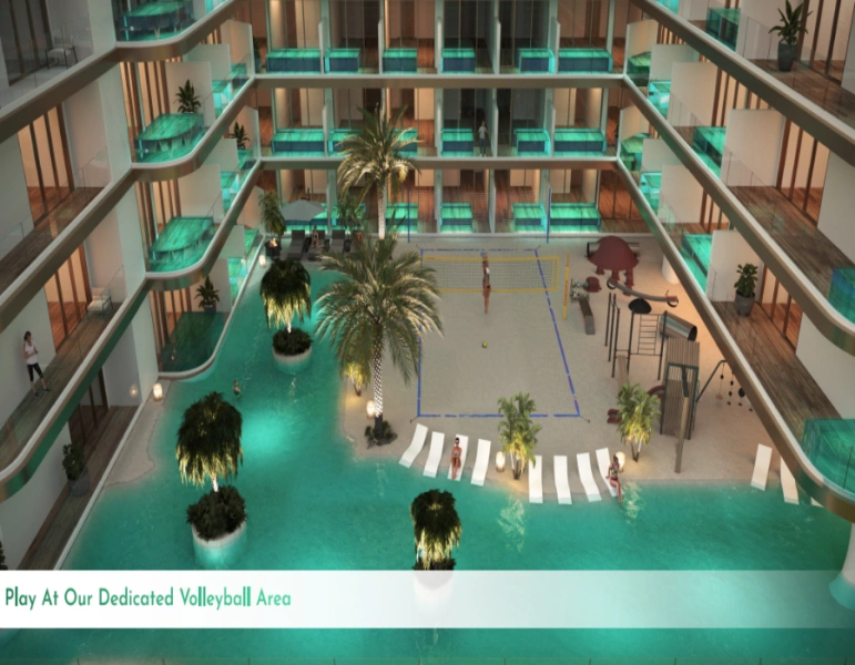 Stilvolle Wohnung mit einem Schlafzimmer und Pool in modernem Design