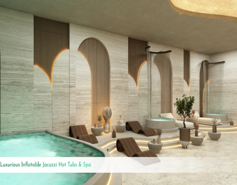 Stilvolle Wohnung mit einem Schlafzimmer und Pool in modernem Design