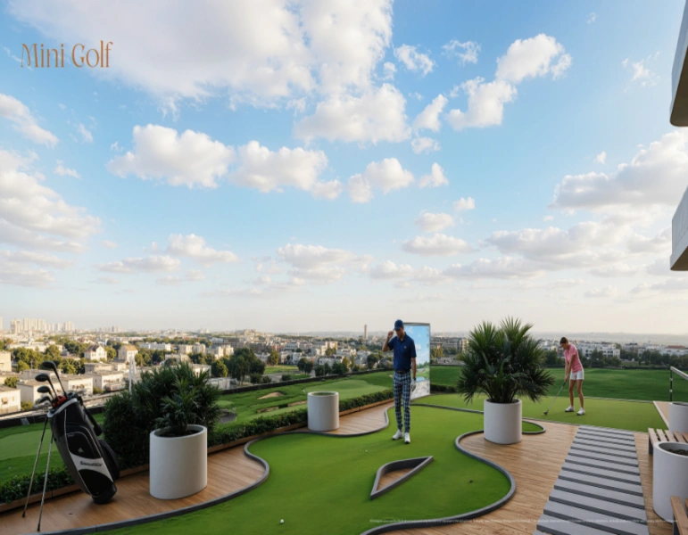 Erleben Sie den modernen Golf-Lifestyle in den Golf Terrace Residences in Dubai Production City.