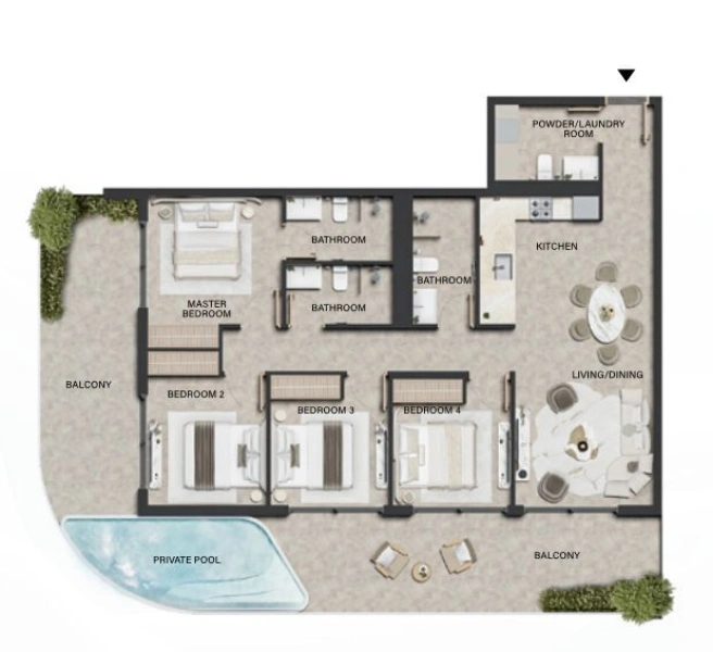 Luxuriöse 4 Schlafzimmer Sky Villa mit Zen Garten, Privatpool und atemberaubendem Ausblick!