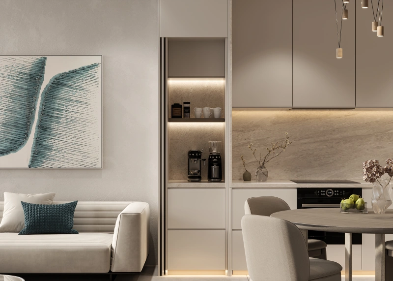 Modernes 1-Zimmer Apartment mit großen raumhohen Fenstern und Einbauküche!