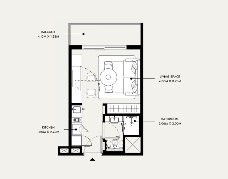 Modern studio apartment: Great investment with top location in the city!