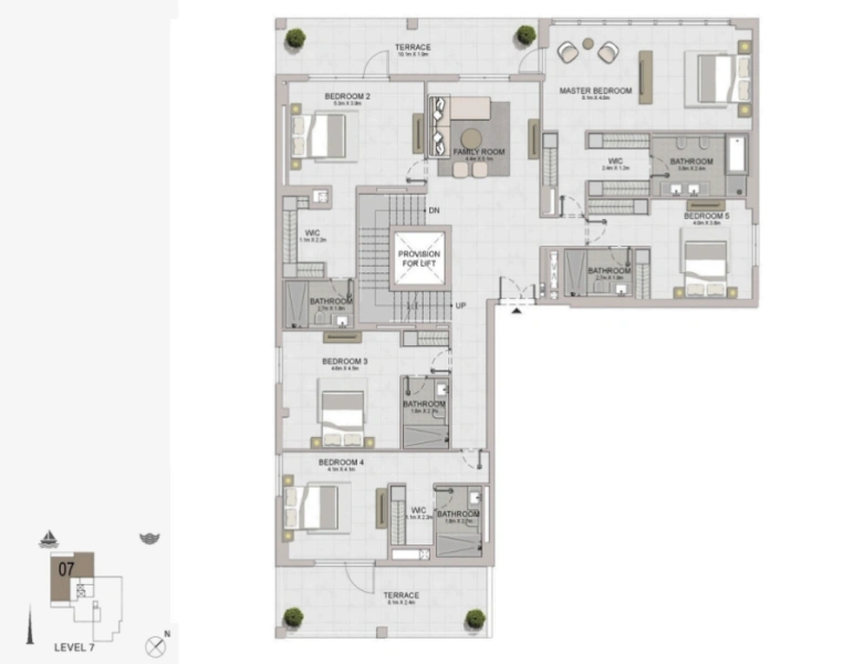 Luxuriöse Sechs-Zimmer-Wohnung mit modernem Design