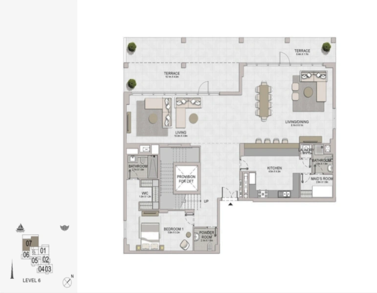 Luxuriöse Sechs-Zimmer-Wohnung mit modernem Design