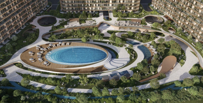 Atemberaubende 1-Zimmer-Wohnung mit Meerblick in bester Lage der Master Community