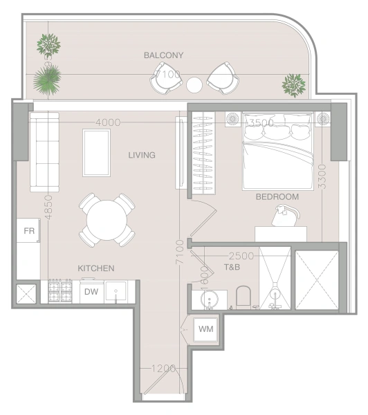 1-Bedroom Apartment in "ELAR1S AXIS"