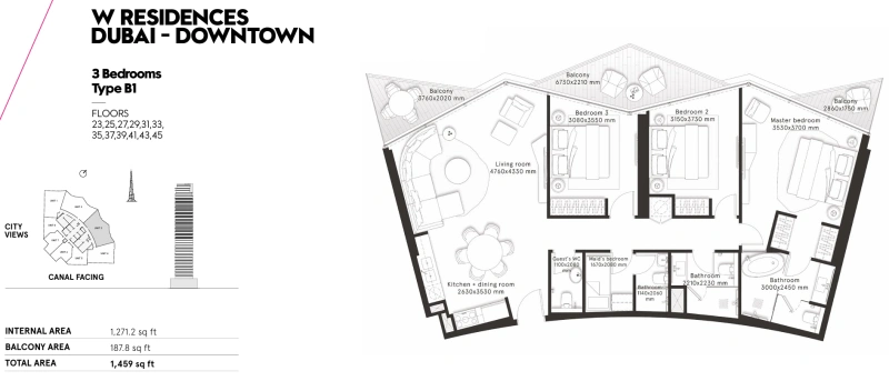 Luxuriöses 3-Zimmer-Apartment mit atemberaubendem Blick auf den Burj Khalifa!