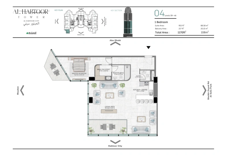Luxuriöses Apartment in Al Habtoor Tower: traumhafter Meerblick!