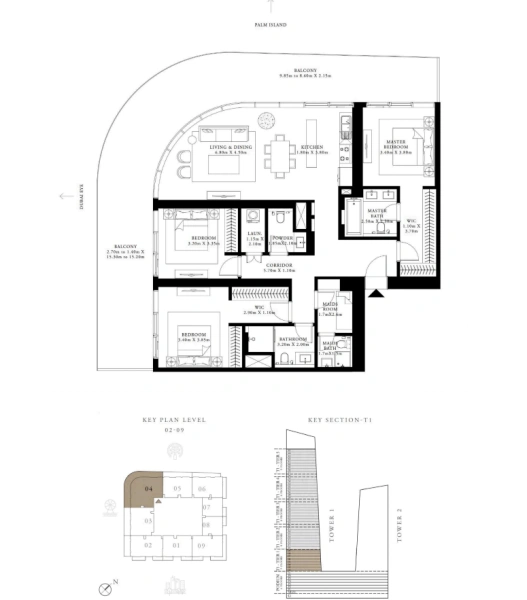 Traumhaftes Apartment mit 3 Schlafzimmern und spektakulärem Blick auf die Palmeninsel Jumeirah!