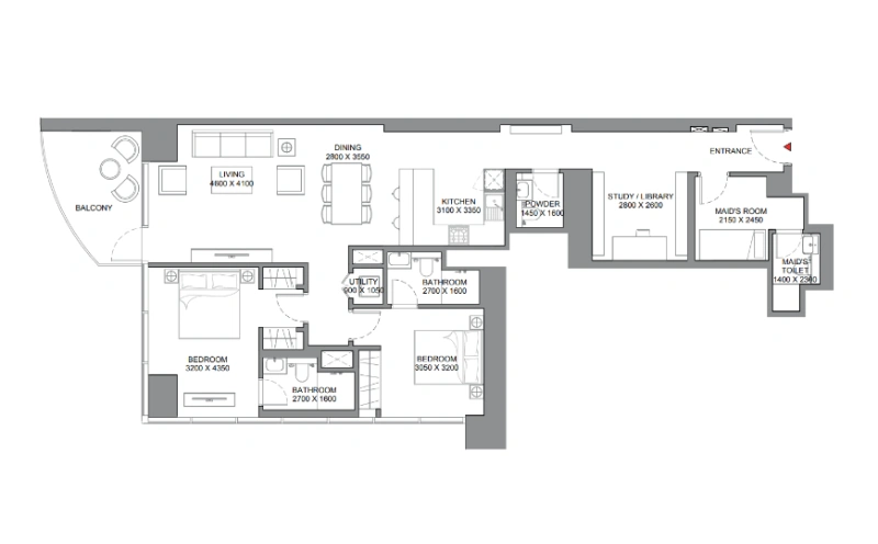 Geräumige 2-Zimmer-Wohnung mit Dienstzimmer und Arbeitszimmer - Großes Layout - Ideal für Familien!