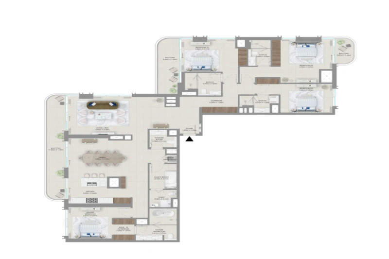 Wohnung mit vier Schlafzimmern