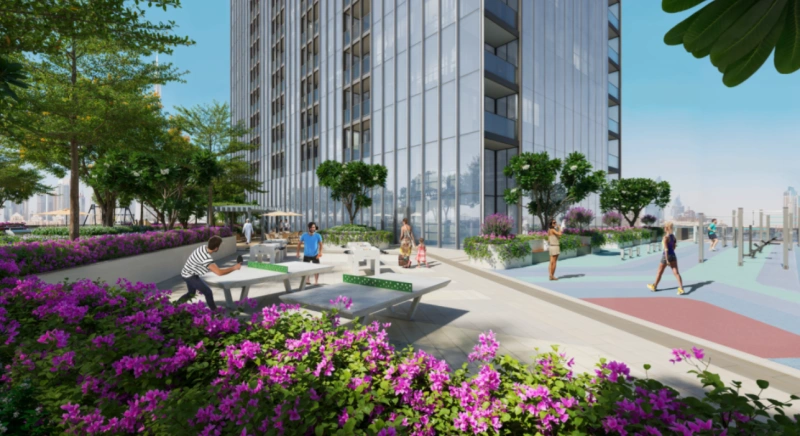 Luxuriöses Apartment mit Balkon und Dubai Skyline Blick - 1 Schlafzimmer mit Gäste-WC!