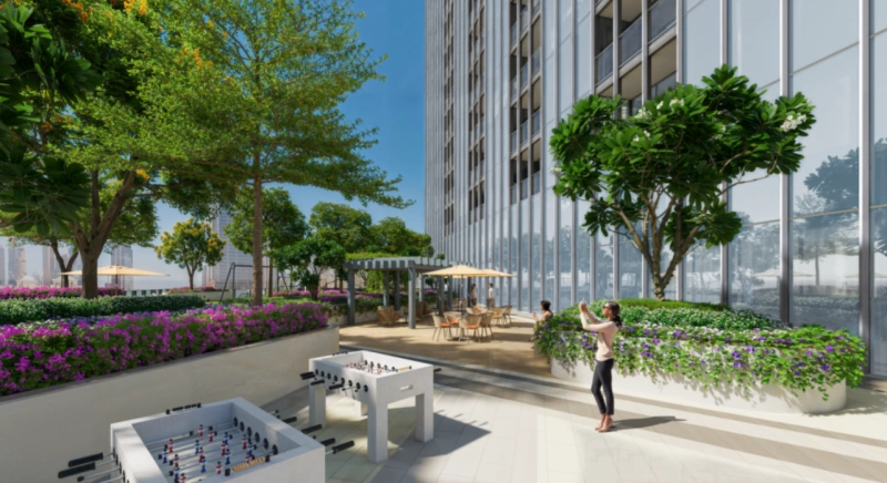 Luxuriöses Apartment mit Balkon und Dubai Skyline Blick - 1 Schlafzimmer mit Gäste-WC!