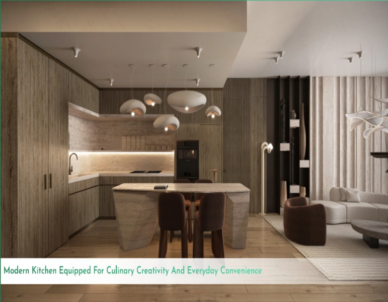 Stilvolle Zwei-Zimmer-Wohnung mit Pool in modernem Design