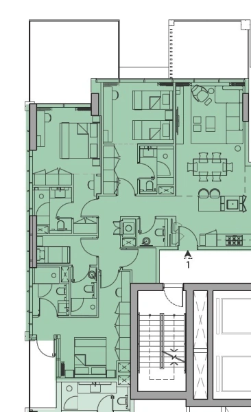 Luxuriöses Apartment mit 3 Schlafzimmern in Resort-Stil Wohnanlage