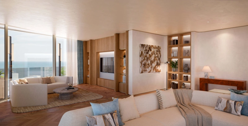 2BR Luxus-Apartment direkt am Strand mit Dienstmädchenzimmer und angeschlossenem Bad